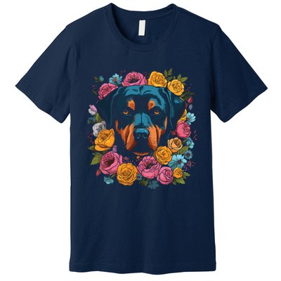 Rottwieler Flower Bouquet Premium T-Shirt