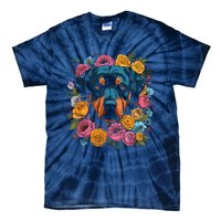 Rottwieler Flower Bouquet Tie-Dye T-Shirt