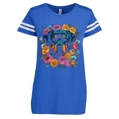 Rottwieler Flower Bouquet Enza Ladies Jersey Football T-Shirt