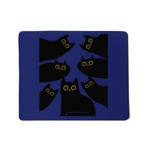 Retro Funny Black Cat Halloween Costume Fall Autumn Season Mousepad