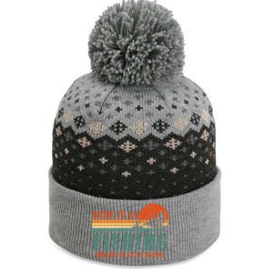 Retro Fisherman Born To Go Fishing Forced To Go To School The Baniff Cuffed Pom Beanie