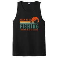 Retro Fisherman Born To Go Fishing Forced To Go To School PosiCharge Competitor Tank