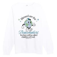 Retro Faith Based Vintage Christian Jesus Premium Crewneck Sweatshirt