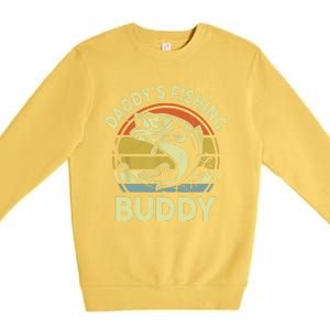 Retrodaddys Fishing Buddy Funny Bass Fishing Gift Premium Crewneck Sweatshirt