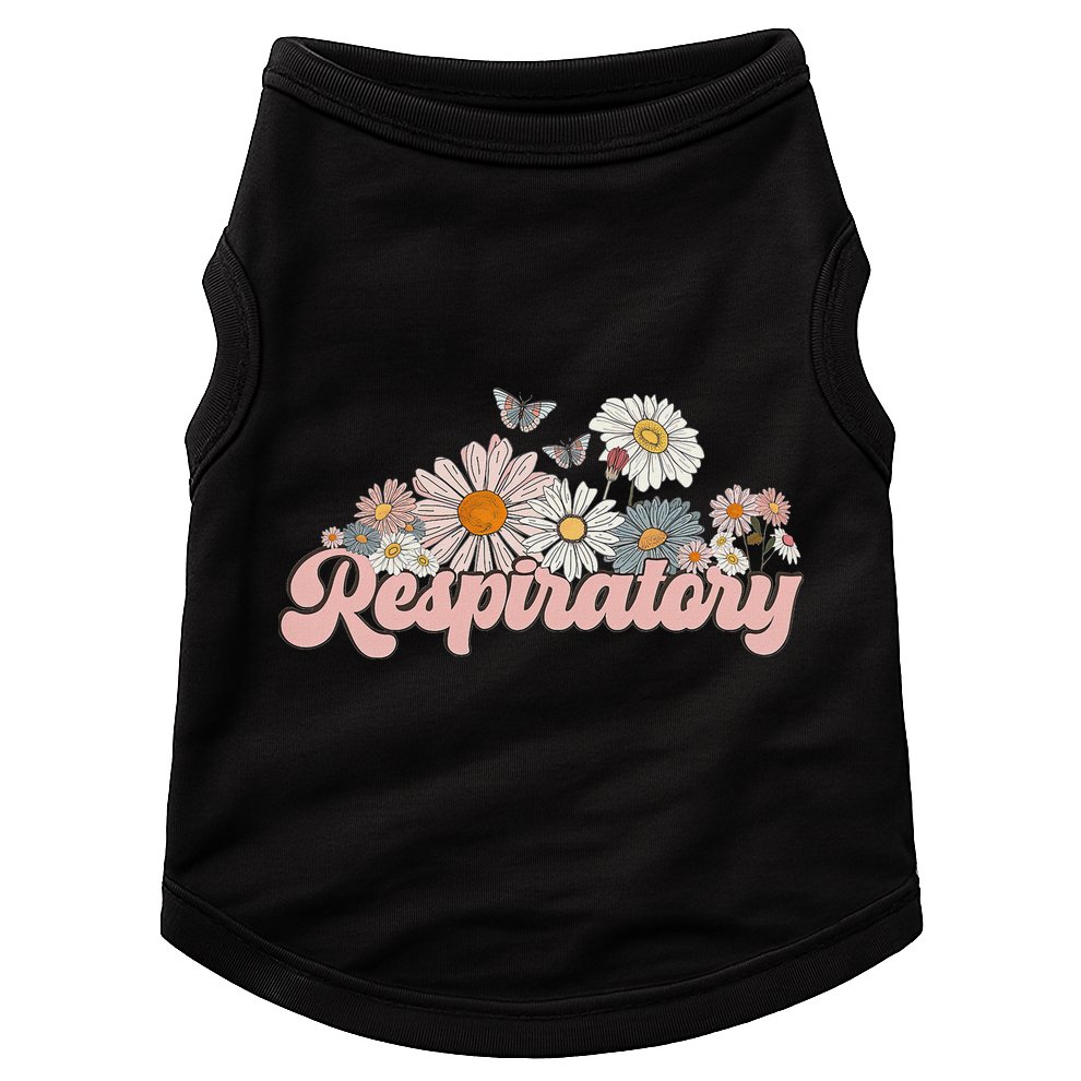 Retro Flower Butterfly Respiratory Therapy Rt Therapist Doggie Tank