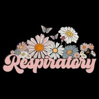 Retro Flower Butterfly Respiratory Therapy Rt Therapist Baby Bodysuit