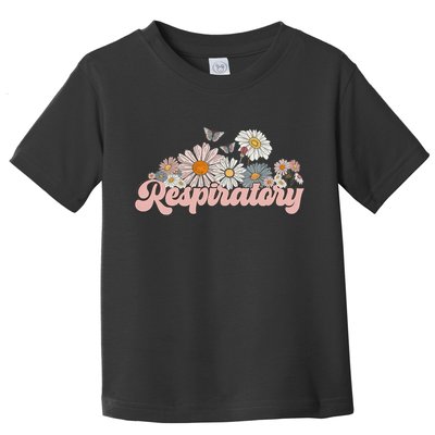 Retro Flower Butterfly Respiratory Therapy Rt Therapist Toddler T-Shirt