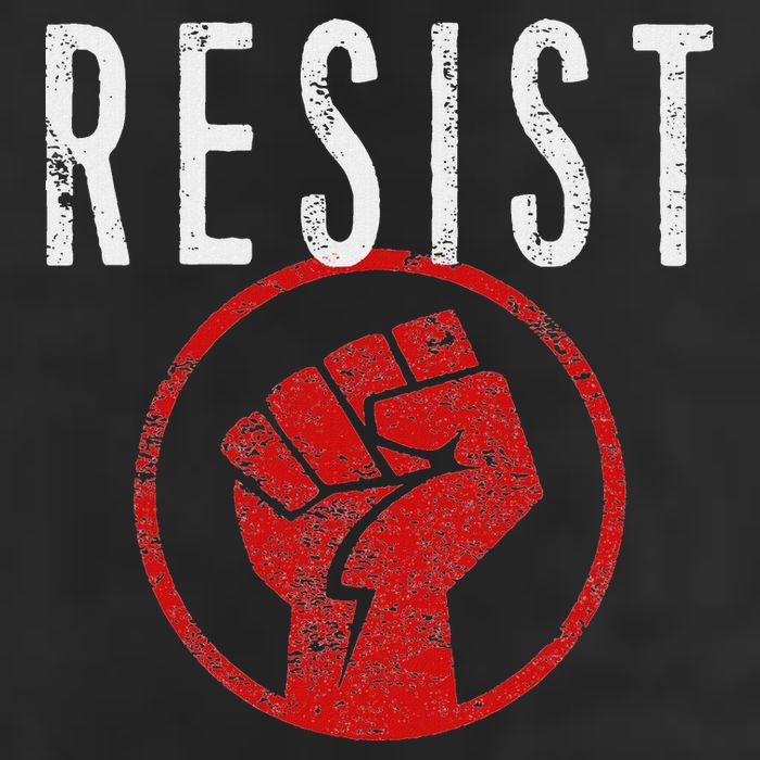 Resist Fist Be Part Of The Resistance Anti Trump 7 Panel Mesh Trucker Snapback Hat