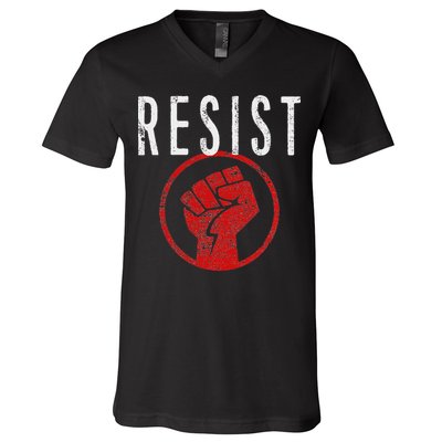 Resist Fist Be Part Of The Resistance Anti Trump V-Neck T-Shirt