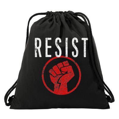 Resist Fist Be Part Of The Resistance Anti Trump Drawstring Bag