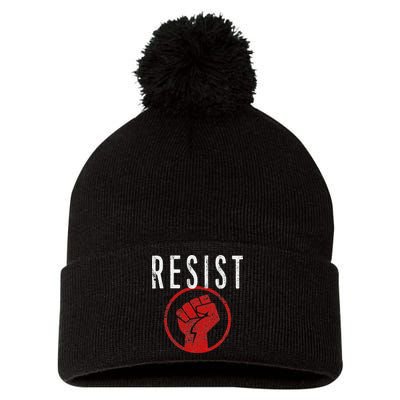 Resist Fist Be Part Of The Resistance Anti Trump Pom Pom 12in Knit Beanie