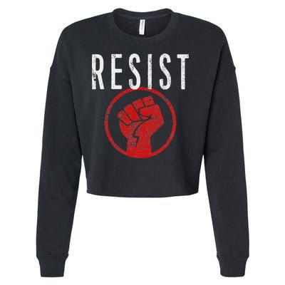 Resist Fist Be Part Of The Resistance Anti Trump Cropped Pullover Crew