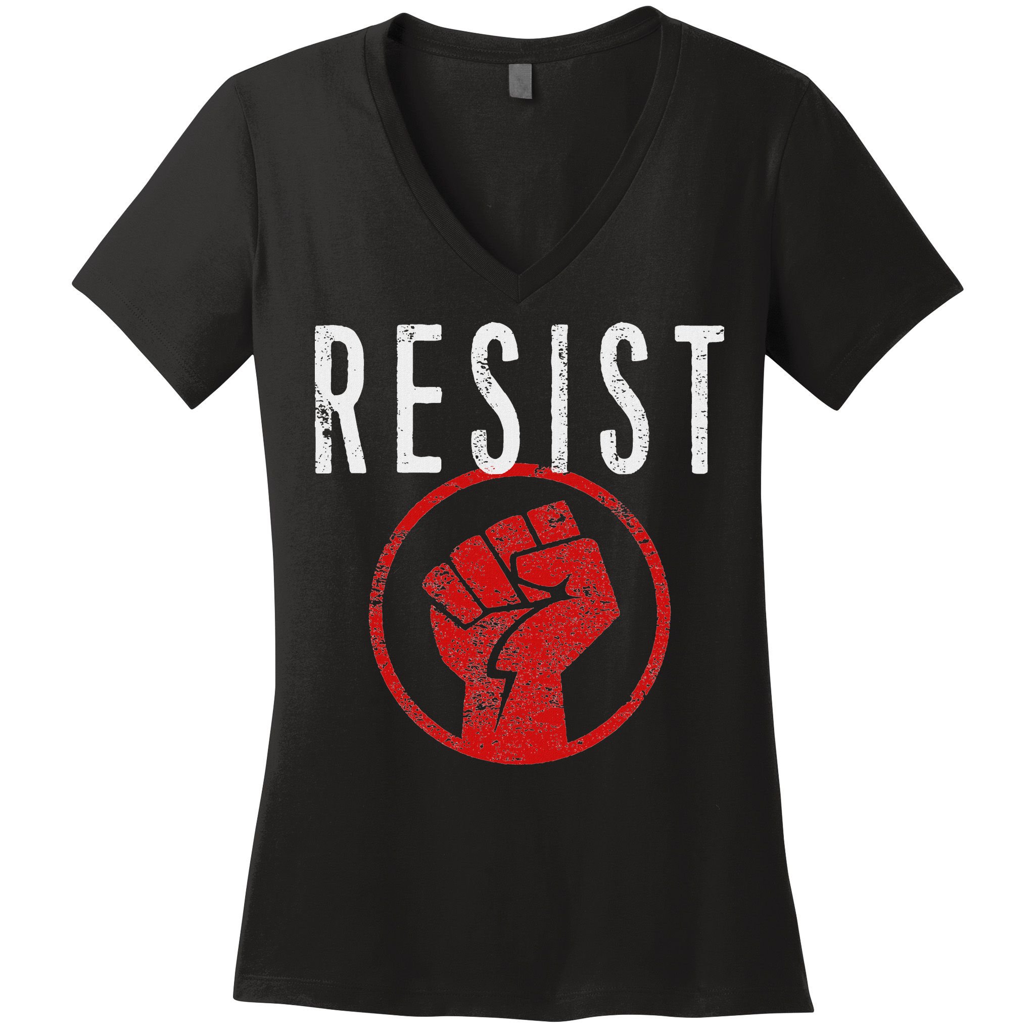 Resist Fist Be Part Of The Resistance Anti Trump Women's V-Neck T-Shirt