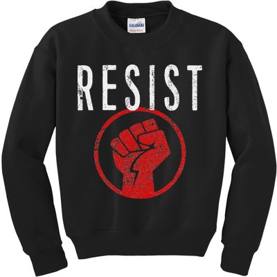 Resist Fist Be Part Of The Resistance Anti Trump Kids Sweatshirt