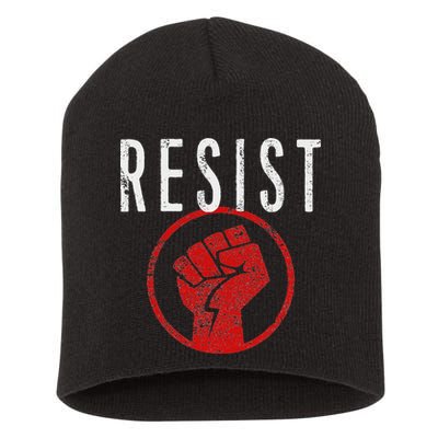 Resist Fist Be Part Of The Resistance Anti Trump Short Acrylic Beanie