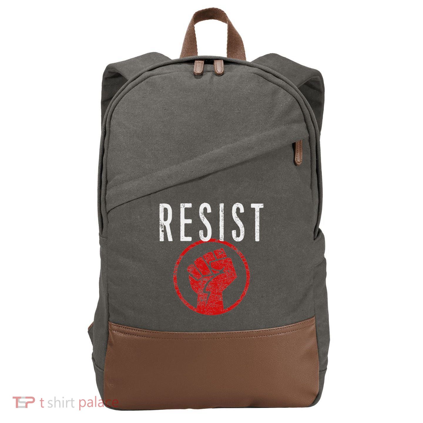 Resist Fist Be Part Of The Resistance Anti Trump Cotton Canvas Backpack