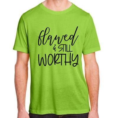 Retro Flawed But Still Worthy Bible Christian Religious Gift Adult ChromaSoft Performance T-Shirt