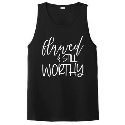 Retro Flawed But Still Worthy Bible Christian Religious Gift PosiCharge Competitor Tank