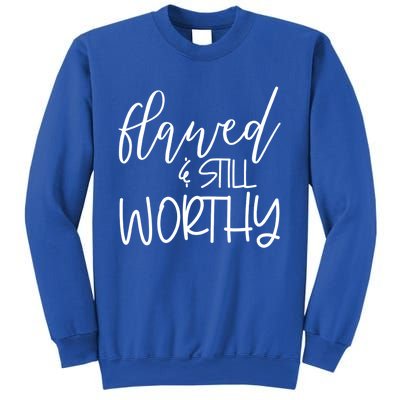 Retro Flawed But Still Worthy Bible Christian Religious Gift Sweatshirt