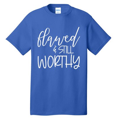 Retro Flawed But Still Worthy Bible Christian Religious Gift Tall T-Shirt