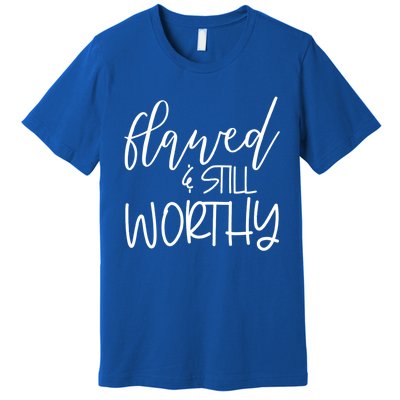 Retro Flawed But Still Worthy Bible Christian Religious Gift Premium T-Shirt