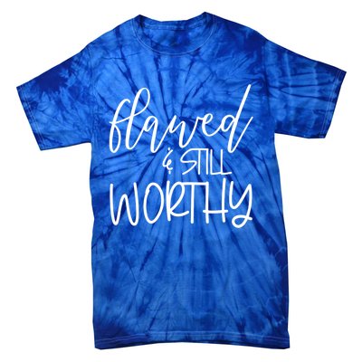 Retro Flawed But Still Worthy Bible Christian Religious Gift Tie-Dye T-Shirt