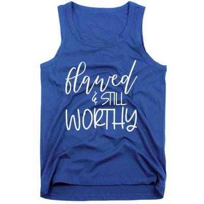 Retro Flawed But Still Worthy Bible Christian Religious Gift Tank Top