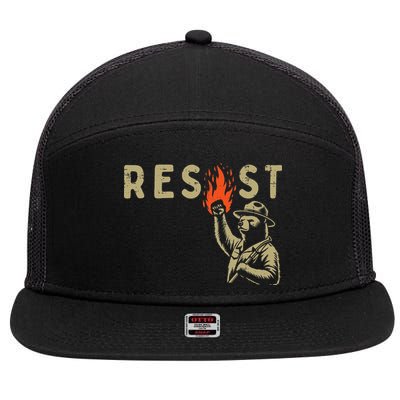Resist Fist Bear Protest Civil Rights Equality Women 7 Panel Mesh Trucker Snapback Hat
