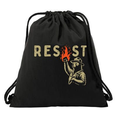 Resist Fist Bear Protest Civil Rights Equality Women Drawstring Bag