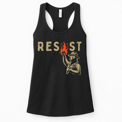 Resist Fist Bear Protest Civil Rights Equality Women Womens Tank Top