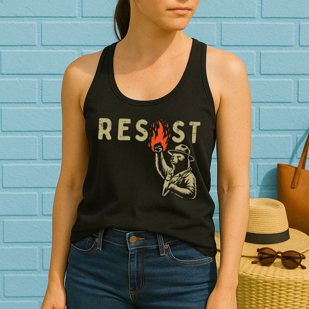 Resist Fist Bear Protest Civil Rights Equality Women Womens Tank Top