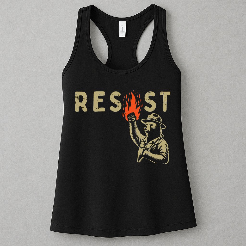 Resist Fist Bear Protest Civil Rights Equality Women Womens Tank Top