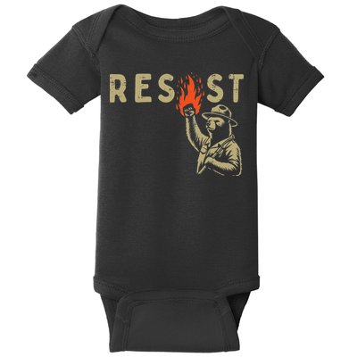 Resist Fist Bear Protest Civil Rights Equality Women Baby Bodysuit