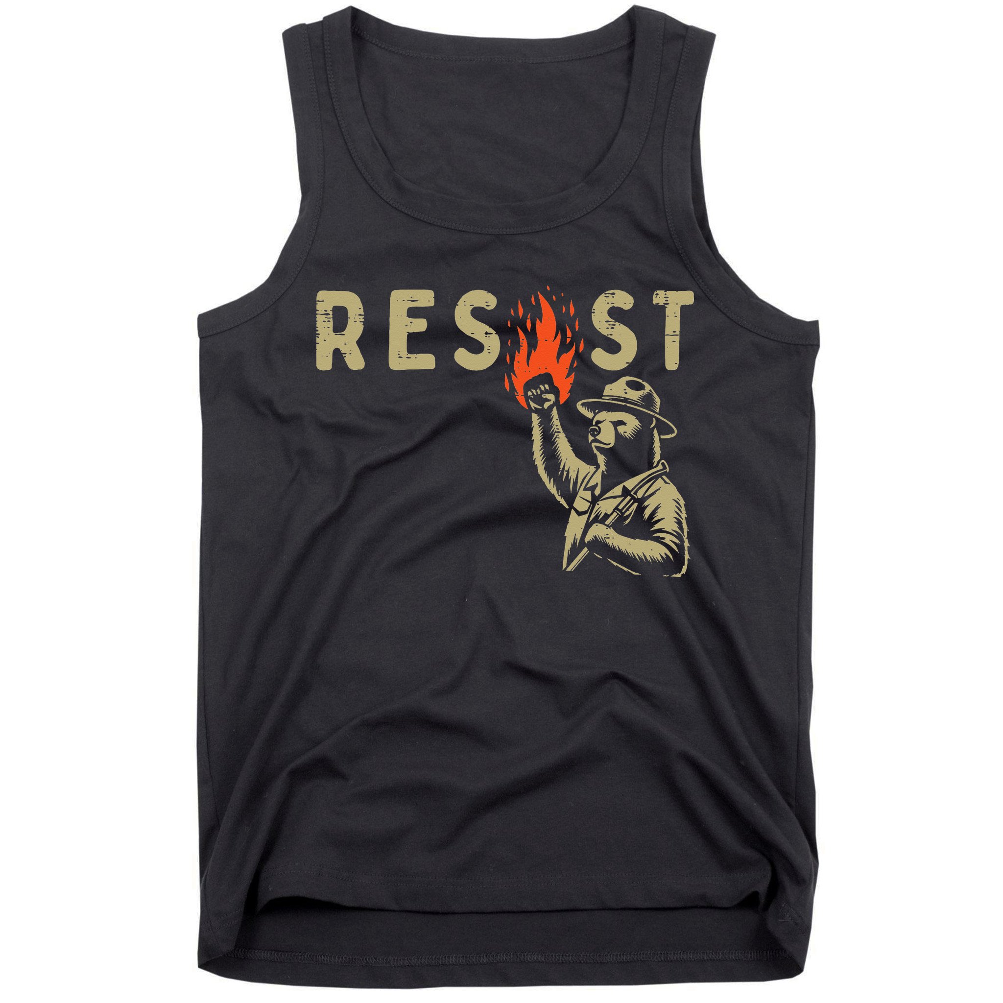 Resist Fist Bear Protest Civil Rights Equality Women Tank Top