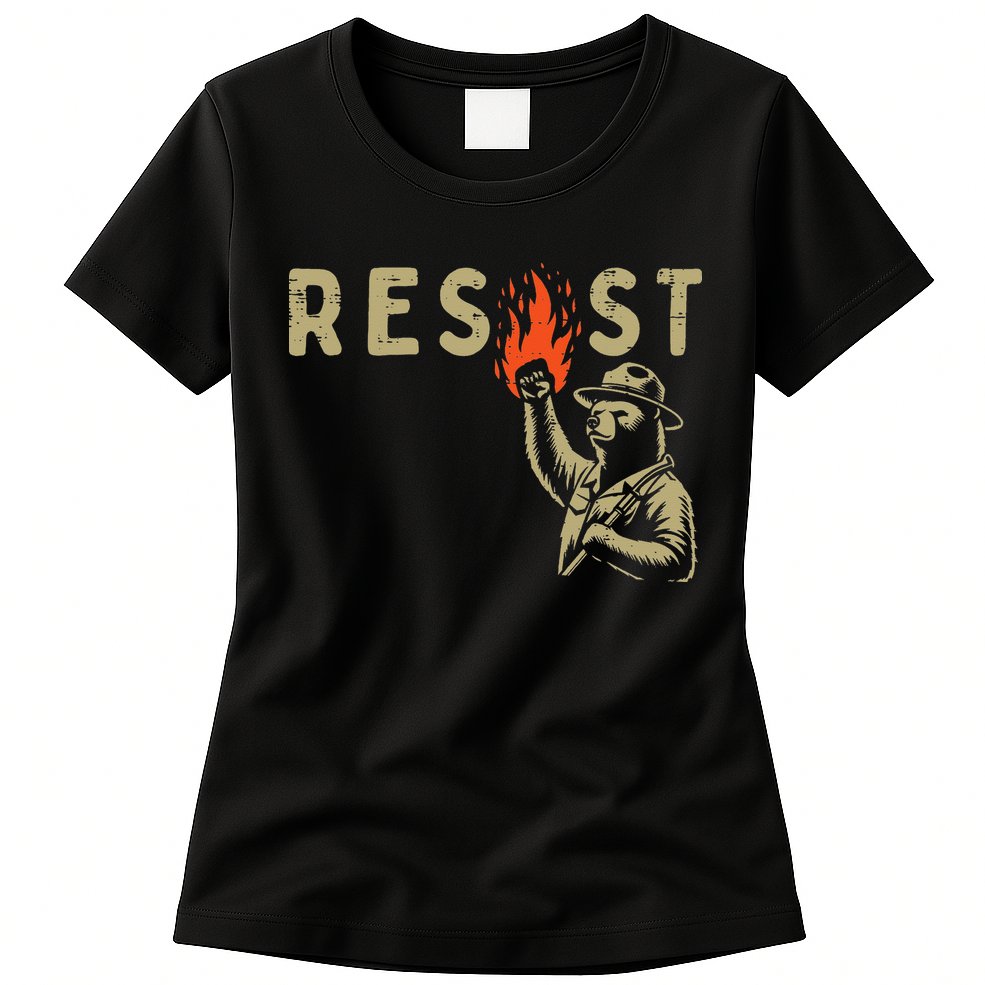 Resist Fist Bear Protest Civil Rights Equality Women Womens T-Shirt