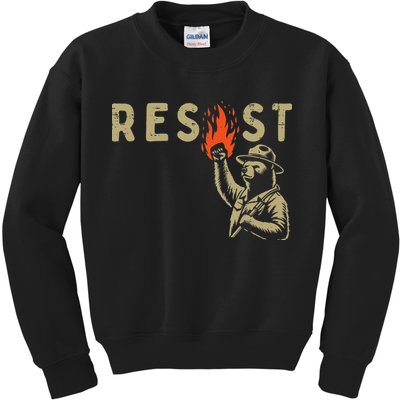 Resist Fist Bear Protest Civil Rights Equality Women Kids Sweatshirt