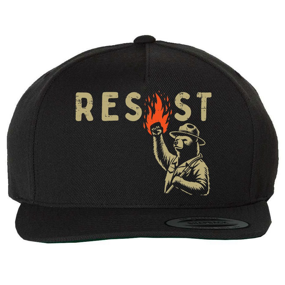 Resist Fist Bear Protest Civil Rights Equality Women Wool Snapback Cap