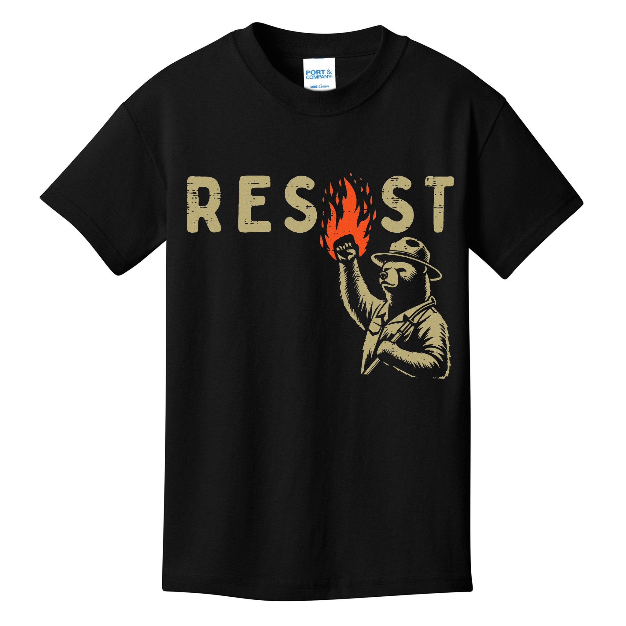 Resist Fist Bear Protest Civil Rights Equality Women Kids T-Shirt