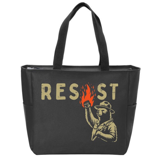 Resist Fist Bear Protest Civil Rights Equality Women Zip Tote Bag