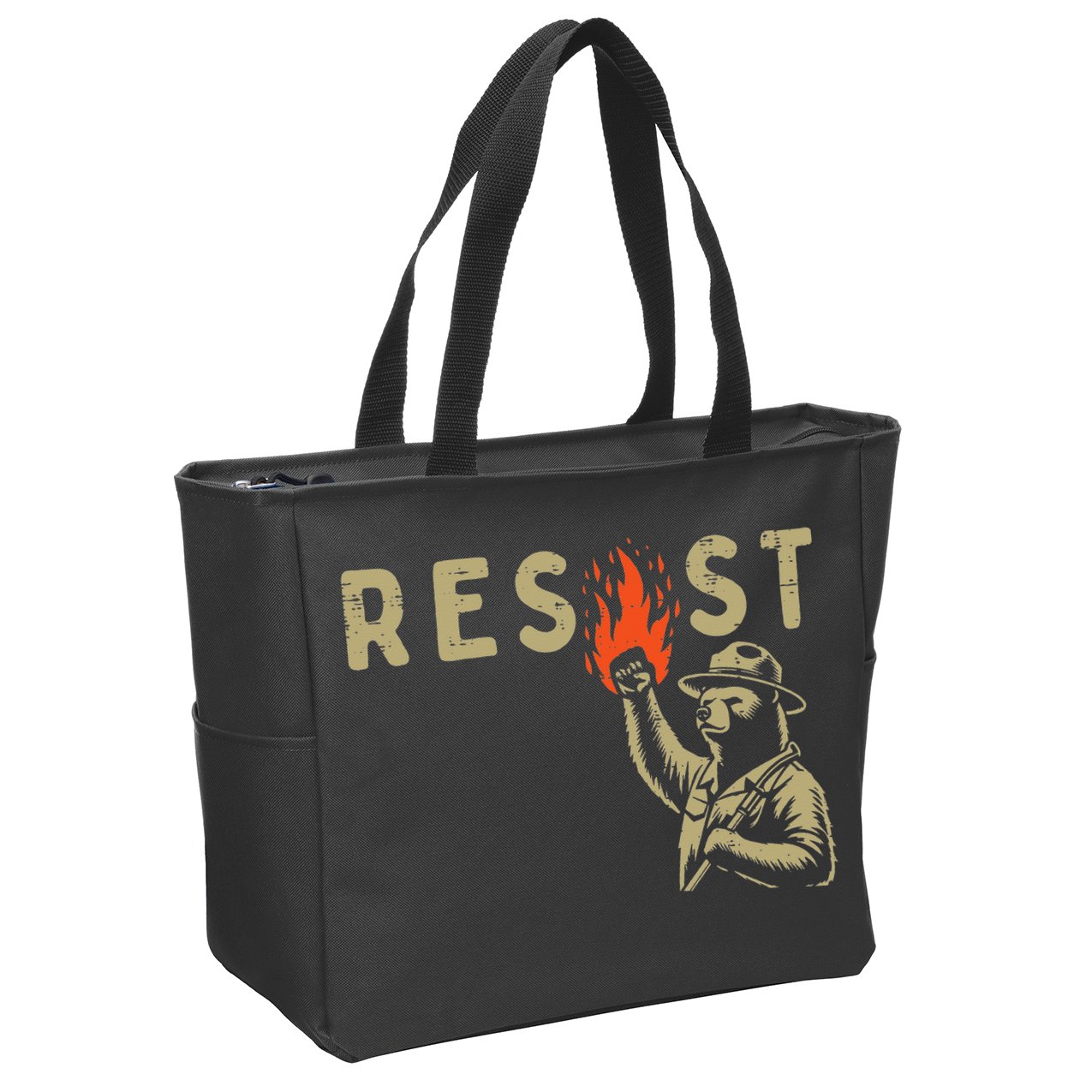 Resist Fist Bear Protest Civil Rights Equality Women Zip Tote Bag