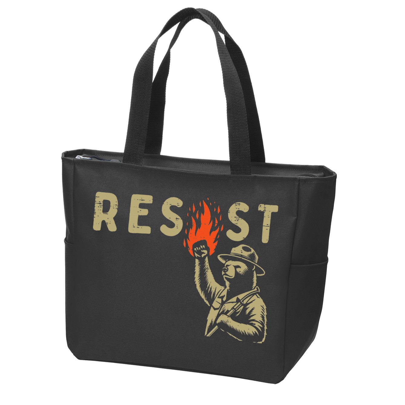 Resist Fist Bear Protest Civil Rights Equality Women Zip Tote Bag
