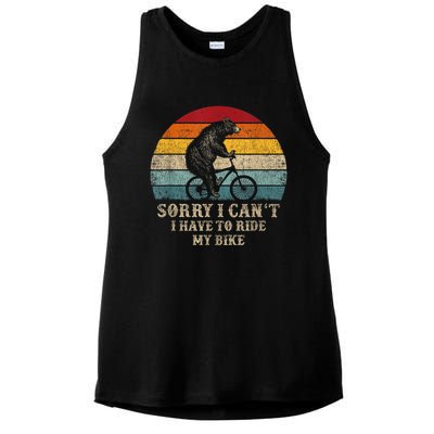 Retro Funny Biking For Cyclist Bicycle Cycling 70s Sun Ladies PosiCharge Tri-Blend Wicking Tank