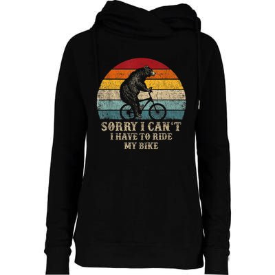 Retro Funny Biking For Cyclist Bicycle Cycling 70s Sun Womens Funnel Neck Pullover Hood