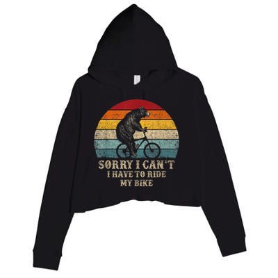 Retro Funny Biking For Cyclist Bicycle Cycling 70s Sun Crop Fleece Hoodie