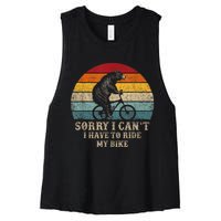 Retro Funny Biking For Cyclist Bicycle Cycling 70s Sun Women's Racerback Cropped Tank