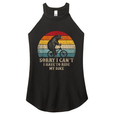 Retro Funny Biking For Cyclist Bicycle Cycling 70s Sun Women's Perfect Tri Rocker Tank