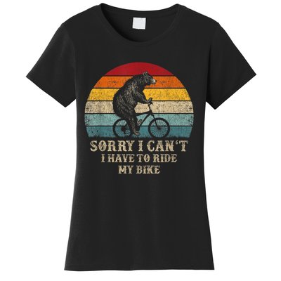 Retro Funny Biking For Cyclist Bicycle Cycling 70s Sun Women's T-Shirt