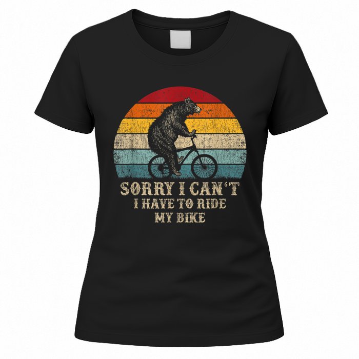 Retro Funny Biking For Cyclist Bicycle Cycling 70s Sun Women's T-Shirt