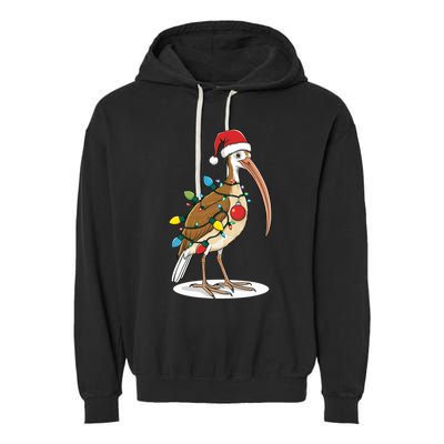 Ridiculously Festive Bin Chicken Funny Christmas Ibis Design Garment-Dyed Fleece Hoodie