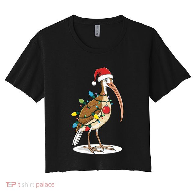 Ridiculously Festive Bin Chicken Funny Christmas Ibis Design Crop Top